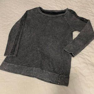 T Party Sweatshirt Gray Casual Cozy Lounge Athleisure Basic Top Size L
